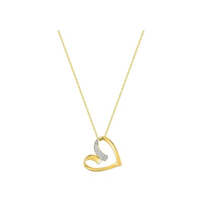 Collier en or jaune et oxyde de zirconium