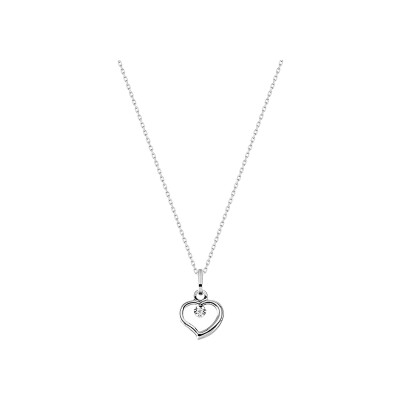 Collier en or blanc et diamant 0.01ct