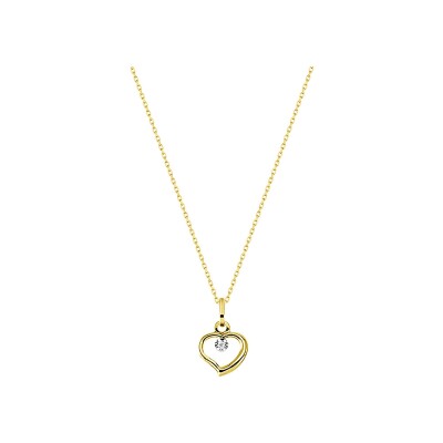Collier en or jaune et diamant 0.01ct