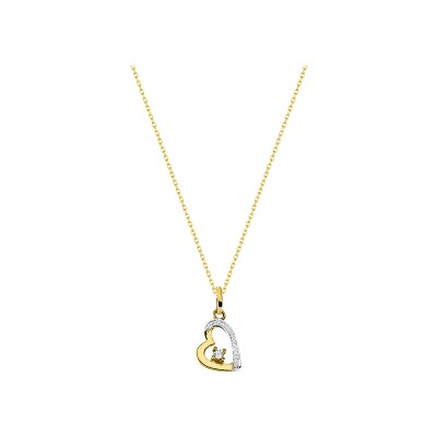 Collier en or jaune et diamant 0.01ct