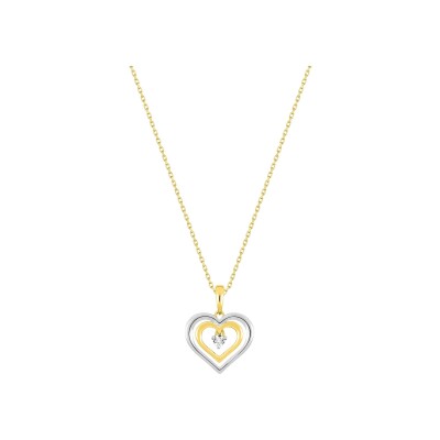 Collier en or jaune et diamant 0.01ct