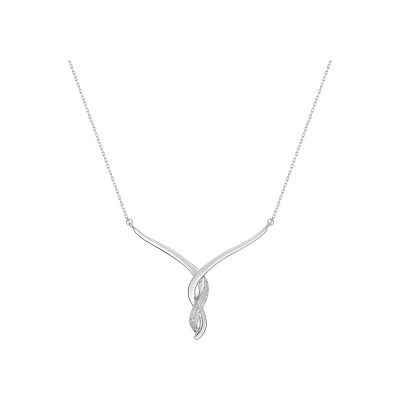 Collier en or blanc et diamant 0.02ct