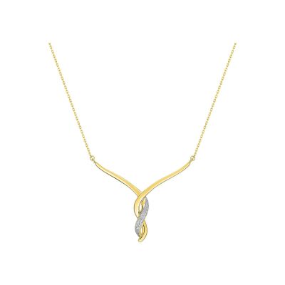 Collier en or jaune et diamant 0.02ct