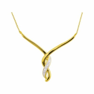 Collier en or jaune et oxydes de zirconium