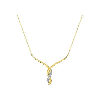 Collier en or jaune et oxyde de zirconium