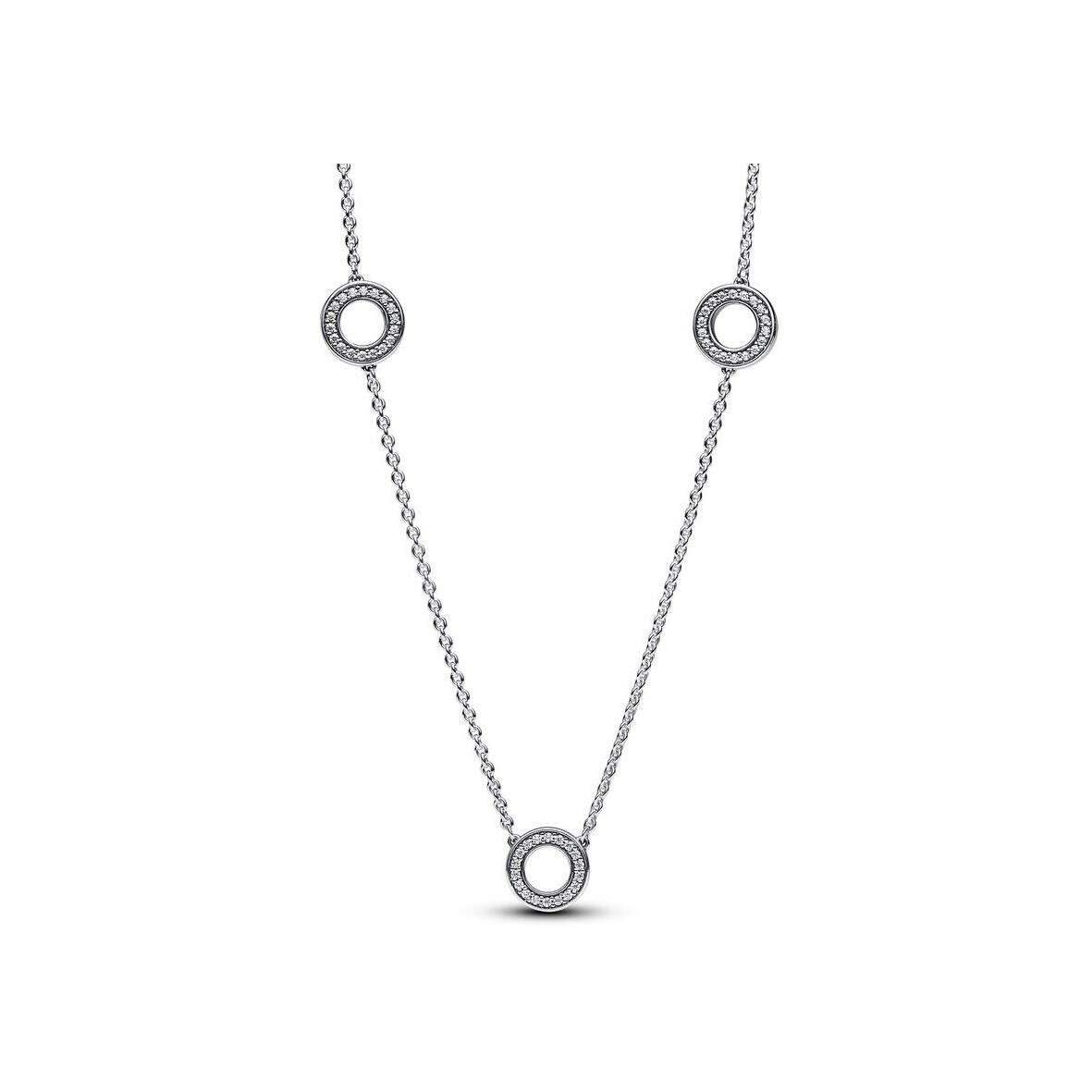 Collier Pandora Chaine Cercles Pavé en argent, taille 50 cm