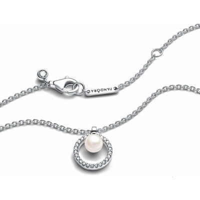 Collier Pandora en argent et perle d'eau douce, taille 45 cm