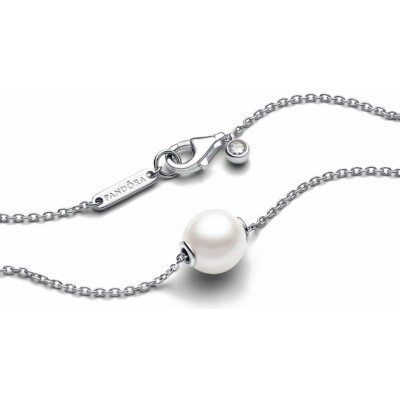 Collier Pandora en argent et perle d'eau douce, taille 45 cm