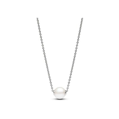 Collier Pandora en argent et perle d'eau douce, taille 45 cm