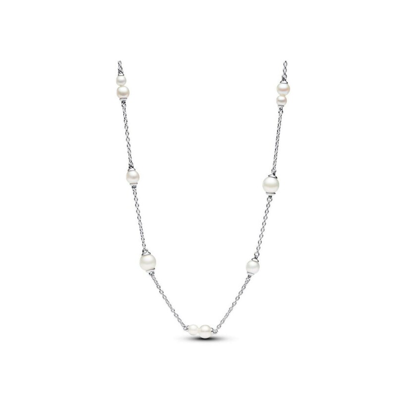 Collier Pandora en argent et perle d'eau douce, taille 45 cm