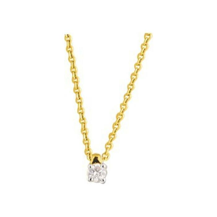 Collier en or jaune rhodié et diamant 0.08ct