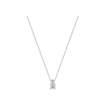 Collier en or blanc et diamant 0.14ct, taille 42cm