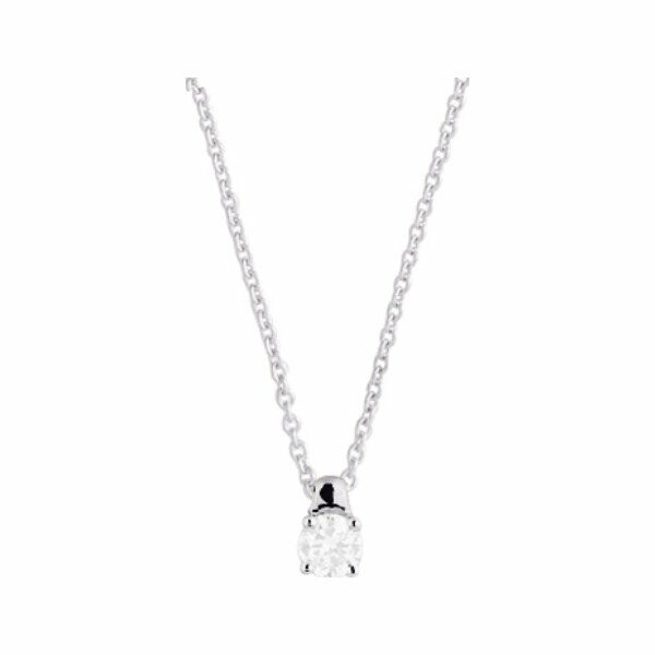 Collier en or blanc et oxyde de zirconium