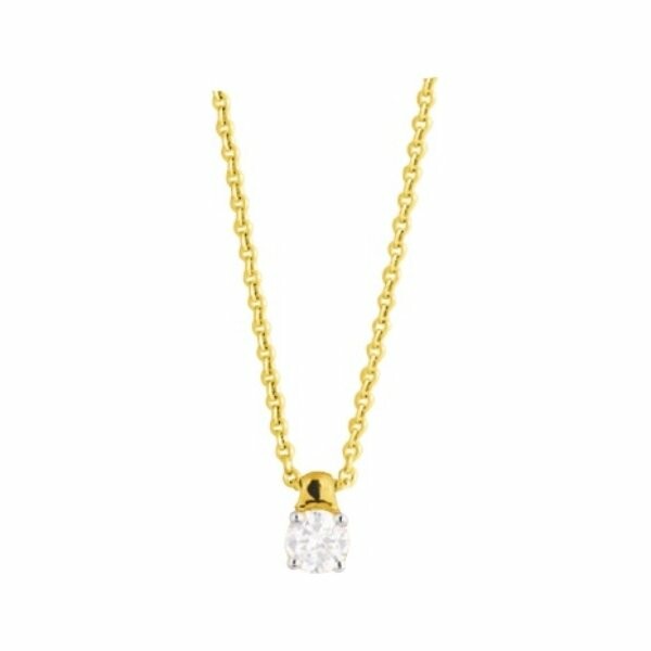 Collier en or jaune et oxydes de zirconium