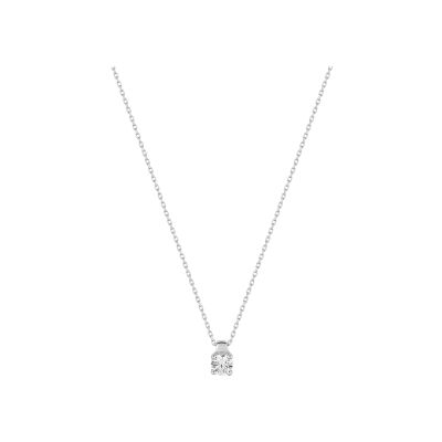Pendentif en or blanc et oxyde de zirconium