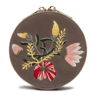 Étui zippé Wolf 1834 Zoe en velour vison