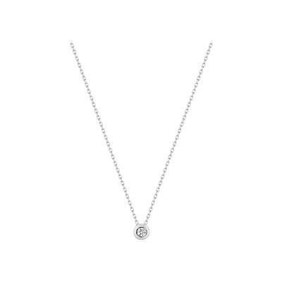 Collier en or blanc et diamant 0.04ct