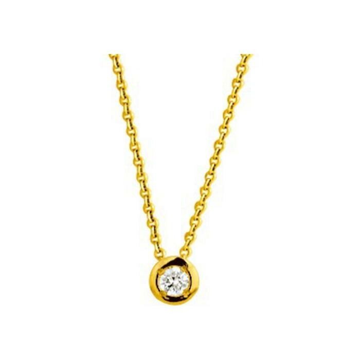 Collier en or jaune et diamant 0.08ct