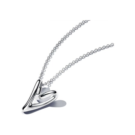 Collier Pandora Cœur Organique en argent, 70 cm