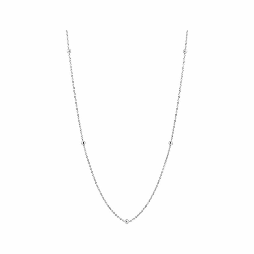 collier Ti Sento en argent rhodié, boules, 42cm