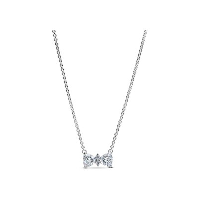 Collier Pandora Timeless Nœud Scintillant en argent et oxydes de zirconium