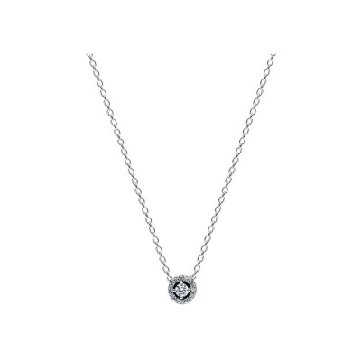 Collier Pandora Halo Pavé Rond en argent et oxydes de zirconium, 45 cm
