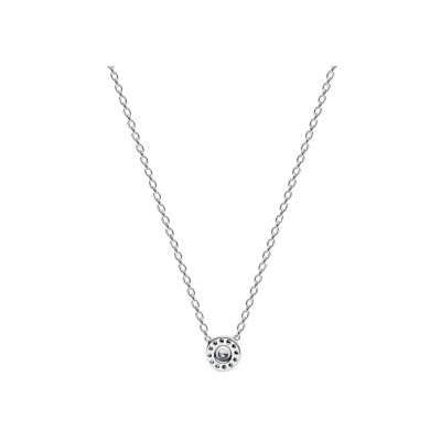 Collier Pandora Halo Pavé Rond en argent et oxydes de zirconium, 45 cm