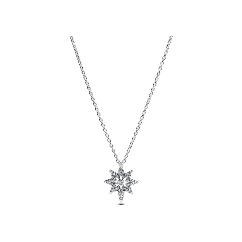 Collier Pandora Moments Etoile Polaire en argent et oxydes de zirconium