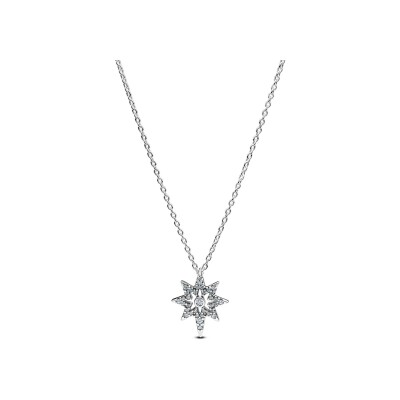 Collier Pandora Moments Etoile Polaire en argent et oxydes de zirconium