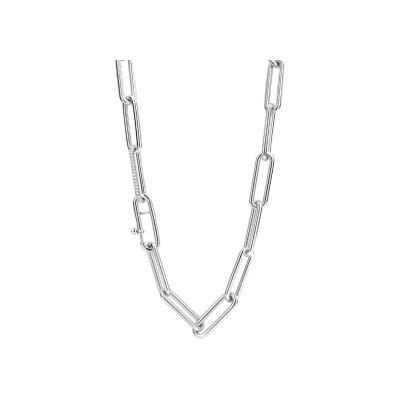 Collier Ti Sento en argent plaqué platine et oxyde de zirconium