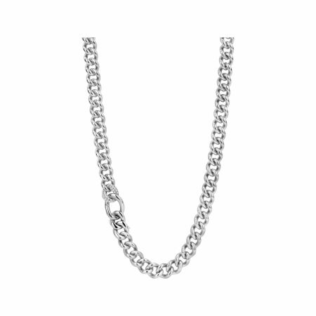 Collier Ti Sento en argent rhodié, grands maillons, 45cm