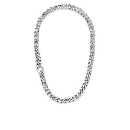 Collier Ti Sento en argent rhodié, grands maillons, 45cm