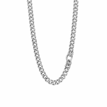 Collier Ti Sento en argent rhodié, grands maillons, 45cm