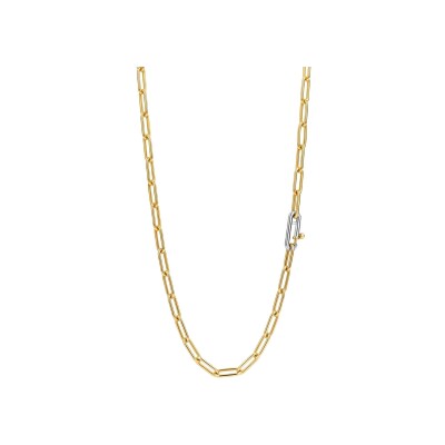 Collier Ti Sento en argent doré, maille forçat, 48cm