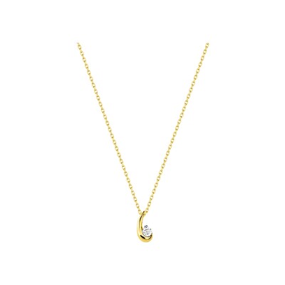 Collier en or jaune et diamant 0.01ct