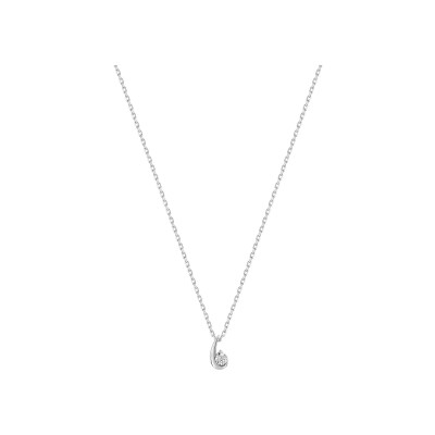 Collier en or blanc et diamant 0.01ct, taille 42cm