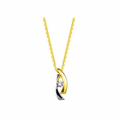 Collier en or jaune, or blanc et diamant