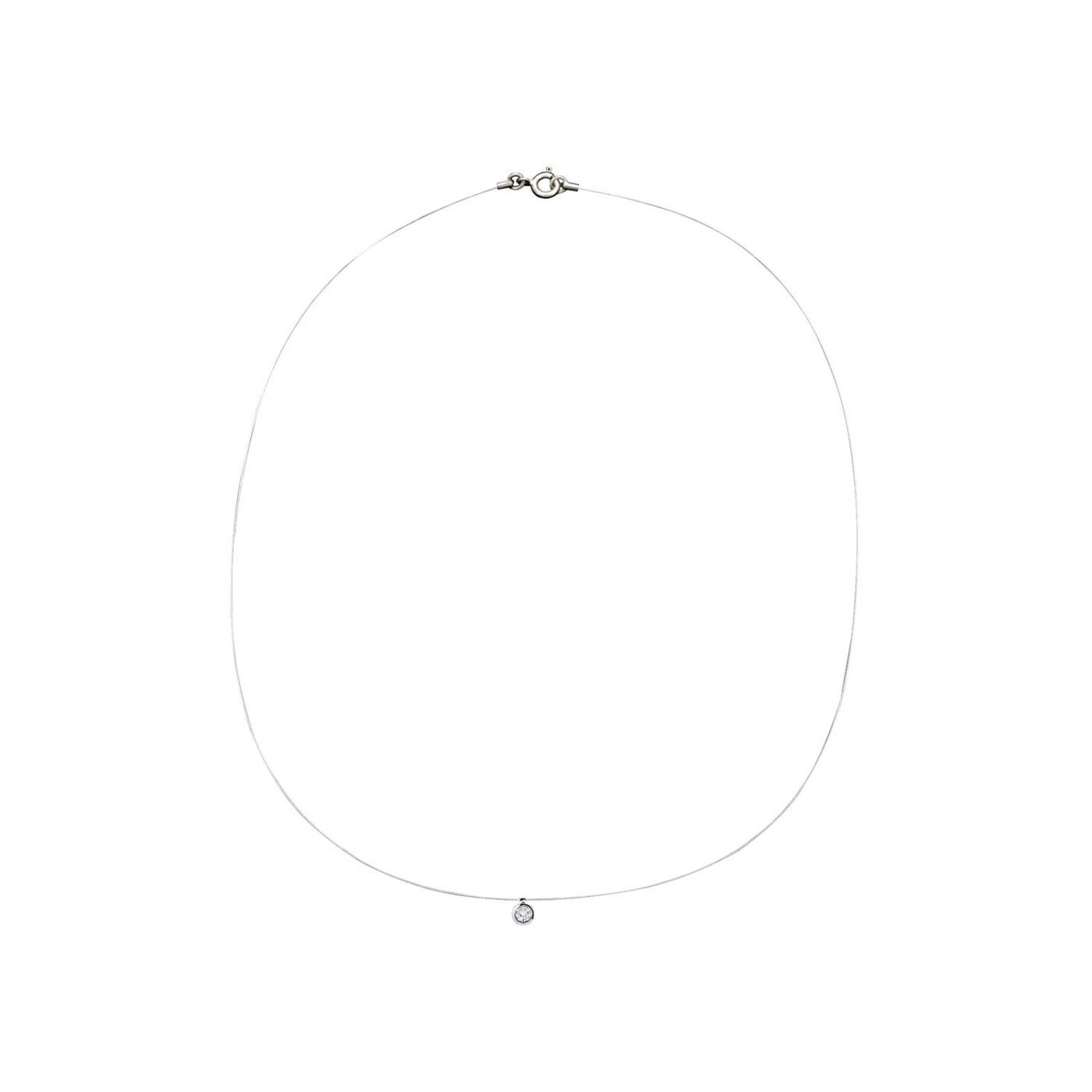 Collier en or blanc et diamant 0.02ct