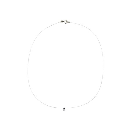 Collier en or blanc et diamant 0.02ct