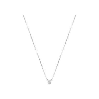 Collier en or blanc et diamant 0.02ct
