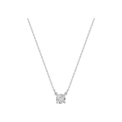 Collier en or blanc et diamant 0.04ct