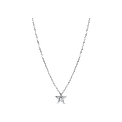 Collier avec pendentif Pandora Timeless Étoile Scintillante en argent et oxyde de zirconium, 45cm