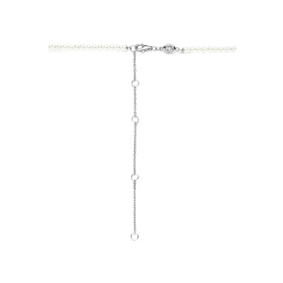 Collier Ti Sento en argent plaqué platine et perles