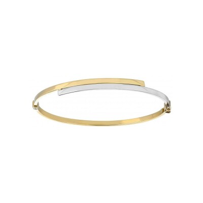 Bracelet jonc en or jaune et or blanc