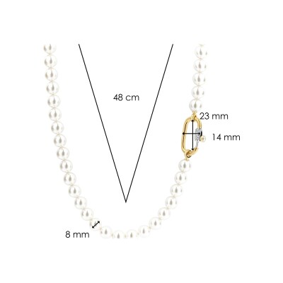 Collier Ti Sento en argent doré et perles