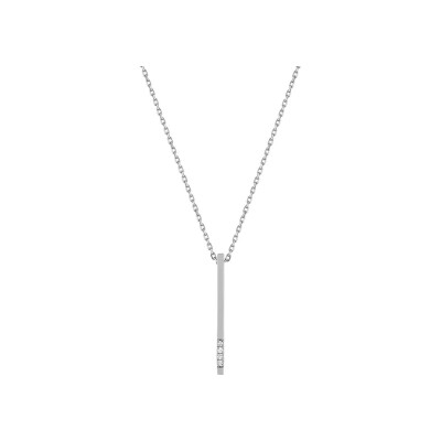 Collier en or blanc et diamant 0.02ct