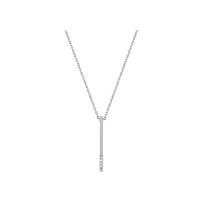 Pendentif en or blanc et diamant 0.02ct
