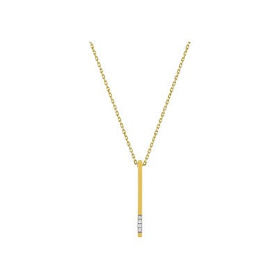 Pendentif en or jaune et diamant 0.02ct