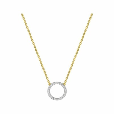 Collier en or jaune, or blanc et oxydes de zirconium