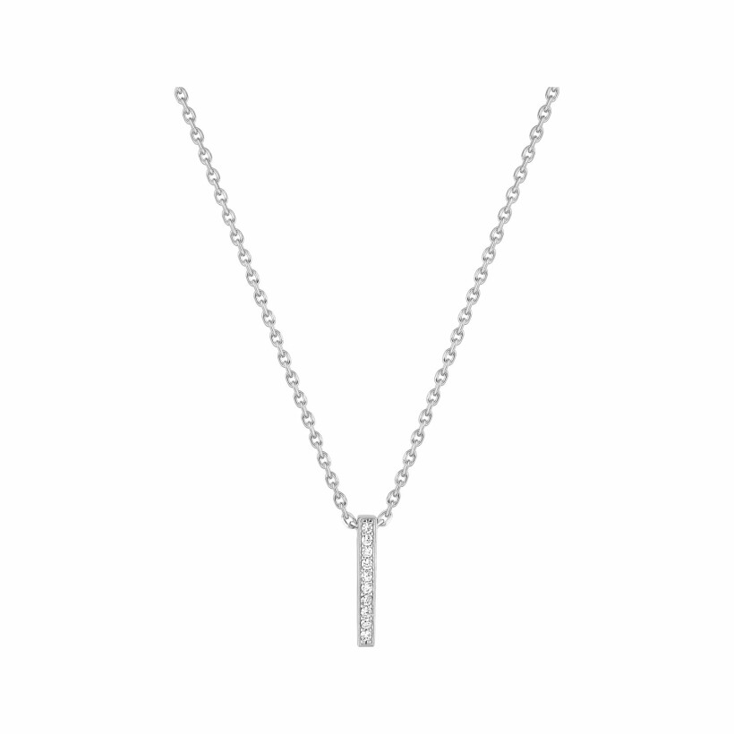 Collier en or blanc et oxyde de zirconium